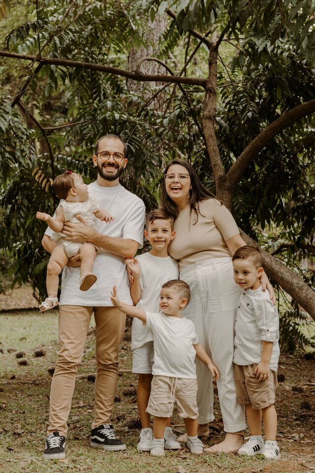 Família - Thiago, Maysa, Ben, Noah, João e Helena